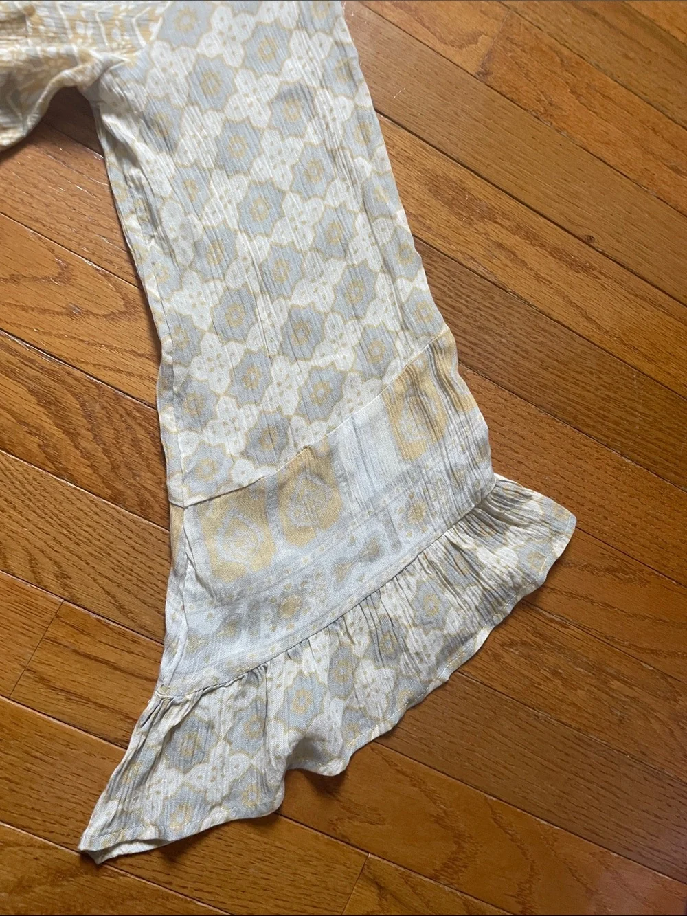Free People Boho Blouse in Cream and Mustard